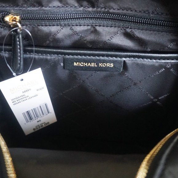 Michael Kors Abbey MD Quilted Backpack Black - Picture 7 of 10